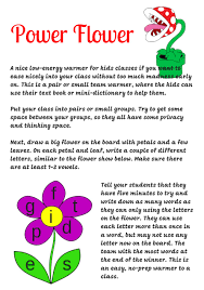Maybe you would like to learn more about one of these? Kids Esl Warmer Power Flower Tefl Lemon Free Esl Lesson Ideas And Great Content For Tefl Teachers
