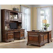 The arlington executive l desk is a great candidate for a corner office. Lewis 66 Executive Desk Credenza With Hutch Costco