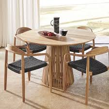 kave home jeanette ronde teakhouten tafel 120cm cc1939m01 mesa de diseno mesas redondas de madera mesas redondas cocina