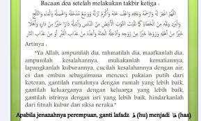 Tata cara dan doa solat jenazah dalam poin i sudah sah dan mencukupi. Doa Solat Jenazah Penjelasan