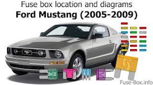 Here references for those who already tired to search for. Fuse Box Location And Diagrams Ford Mustang 2005 2009 Youtube
