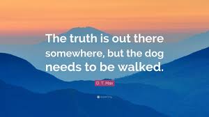 Space wallpapers > other > the truth is out there. D T Max Quote The Truth Is Out There Somewhere But The Dog Needs To Be Walked