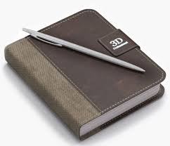 Free 3d Leather Notepad And Pen Cinema 4d
