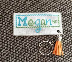 Whether you need letters to complete your design or your letters are the design, these alphabets will help you to create truly unique and treasured keepsakes. Personalised Names Cross Stitching Keyrings Etsy