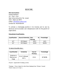 Mechanical Resume For Diploma Students Best Resume Examples