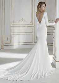 Vneck Wedding Dress Satin Delicate Tulle Acetate Satin V Neck Neckline Mermaid Wedd In 2020 Wedding Dresses Wedding Dresses Satin Long Sleeve Wedding Dress Simple