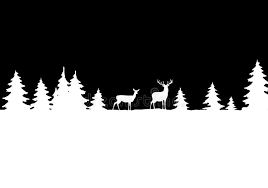 Set of black forest deer silhouettes. Silhouettes Of Deer In A Snowy Forest Stock Illustration Illustration Of Deer Card 135029296