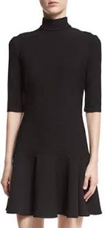 Shop For Black Halo Reeder Turtleneck Elbow Sleeve Mini Dress At Shopstyle Com Fashion Mini Dress With Sleeves Shopping Outfit