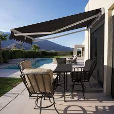 Outdoor Retractable Awning Black 3 92x2 5m Outdoor Awnings Patio Patio Shade