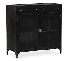 Display cabinets for everyday beauty your everyday things can look great and express your personality just as much as the beautiful objects in your favorite collection. Harmon Metal Media Console Pottery Barn