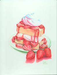 In a medium bowl combine the flour, baking powder, 2 tablespoons white sugar and the salt. Strawberry Shortcake Drawing Food Novocom Top