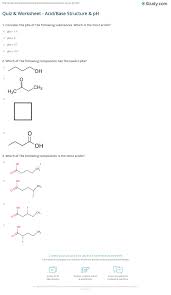 Quiz Worksheet Acid Base Structure Ph Study Com