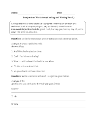 Interjections Worksheets Circling And Writing Interjections Worksheet In 2020 Interjections Worksheets Writing