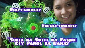 Diy Christmas Lantern using empty plastic bottles and drinking straw/  Recycled plastic bottles