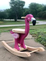 Flamingo Rocker Handmade Wood Rocker Baby Shower Nursery Gift Kids Room Decor Nursery Decor Rocking Toy Wooden Rocking Horse Handmade Wood