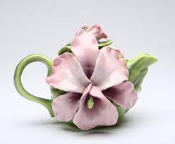 Pink Orchid 0 28 Qt Teapot Tea Pots Flower Tea Tea Pot Set