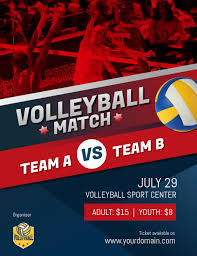 Teknik dasar permainan bola voli yang harus ditingkatkan keterampilannya antara lain: Volleyball Match Game Poster Flyer Template Postermywall