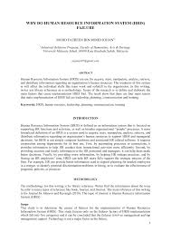 Check spelling or type a new query. Pdf Why Do Human Resource Information System Hris Failure