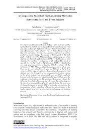 Pdf A Comparative Analysis Of English Learning Motivation Between The Rural And Urban Students