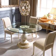 While you can accessories your round dining table with both armless chairs as well as armchairs, the former is better for a cozy setting and the later for a spacious. Classic Italian Louis Xvi Reproduction Round Glass Dining Table Set Juliettes Interiors