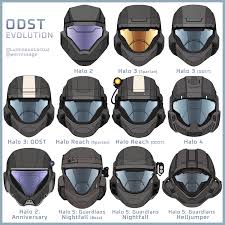 Halo 5, video game art, video games, steam punk, odst halo,. I Present To You The Evolution Of The Odst Helmet The Helljumpers Have Changed A Lot Over The Years In The Games Which Helmet Is Your Favorite R Halo