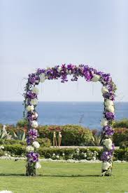 Black And White Wedding Arch Decorations Wedding Ceremony Flower Arch Purple White Wedding Arch Orchids Hydrangea Roses Lisianthu Wedding Ceremony Flowers White Wedding Arch Wedding Arch Flowers