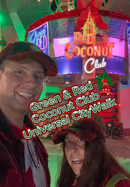 Green & Red Coconut Club at Universal CityWalk @Universal Orlando  @Universal Orlando Resort #universalstudios #disney #disneyworld #christmas  #christmasdecor #newyear #happynewyear #club
