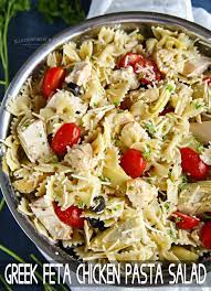 Spinach and feta cheese stuffed into boneless, skinless chicken breasts. Greek Feta Chicken Pasta Salad Kleinworth Co