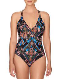 Time And Tru Women S Ethnic Wave One Piece Swimsuit Walmart Com