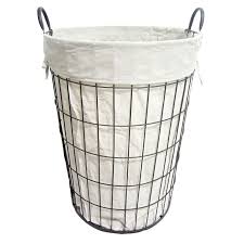 Our laundry basket is perfect for carrying dirty or clean clothes to and from the laundry. Round Wire Hamper Grid Black Laundry Basket At Home Store Tea Storage