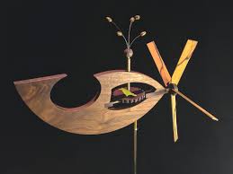 Salmon Whirligig Wanut And Black White Ebony Www Whirligigcraft Com Wind Sculptures Kinetic Wind Art Wind Art