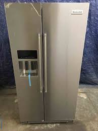 Thor kitchen thorkitchen hrf3601f cabinet depth french door refrigerator, ice maker, 36, stainless steel. Large Images For Brand New Kitchenaid Counter Depth Refrigerator Stainless Steel 22 7 Cu Ft 36 Wide J3343