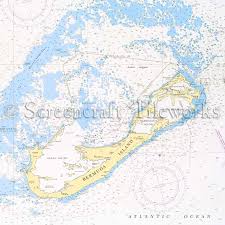 Islands Bermuda Island Hamilton Nautical Chart Decor