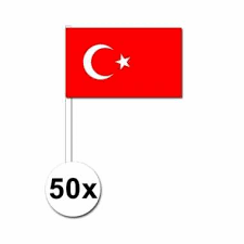 Voor 15.00 besteld = morgen in huis. 50 Zwaaivlaggetjes Turkse Vlag Vlag Eu