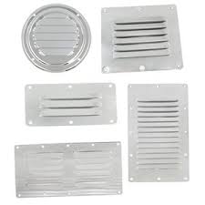 Description round vent cover designed for the modern interior, the round steel vent cover comes in 1/8 thick steel and the option to choose from one of our many designer patterns and high quality finishes to match your décor. West Marine Stainless Steel Louvered Vents West Marine