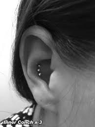 The inner conch is more protected by the surrounding cartilage folds, and therefore can sustain a much taller and elaborate piece. Triple Inner Conch Piercing Ruby Earrings Studs Blue Crystal Earrings Earings Piercings