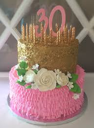 Unique Birthday Cake For 30 Year Old Woman Pink Gold 30th Birthday Cake 30 Birthday Cake Birthday Cake Cake