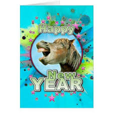 Happy New Year From The Laughing Horse Zazzle Com Laughing Horse Horse Cards Happy New Year Images