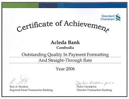 But in some banks, you can request that. Certificate Of Achievement From Standard Chartered Bank