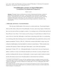 All information in the abstract must be covered in the body of the paper. Pdf From Philosophy To Science To Natural Philosophy Evolutionary Developmental Perspectives