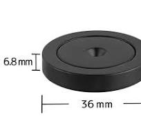 Epoxy Coated 1.42 inch / 36 mm Flat Base Neodymium Magnet Mounting Cup 90  lbs Screw Included