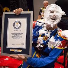 In her debut for wam photography margot dives into the world of pies. Guinness World Record For Foam Pies In Face Broken Daily Mail Online