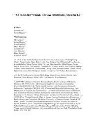 Chaque génération a le devoir d'interroger les. Pdf The Hugenet Huge Review Handbook Version 1 0