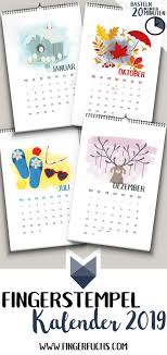 Einfach Kalender Basteln Mit Kindern Fingerstempel Kalender 2019 Kalender Basteln Kalender Selber Basteln Kalender Fur Kinder