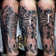 Cool full sleeve tattoo ideas and designs #tattoos. Payaso Poker Blackandgrey Citas Herguz Studio Tattoo Facebook