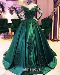 Skin Color Neckline Satin Ball Gown Wedding Dress For Bride Green Prom Dress Emerald Green Prom Dress Dark Green Prom Dresses