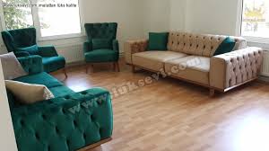 Kumaş alternatifleri için müşteri hizmetleri ile iletişime geçiniz. Kadir Beye Ozel Uretim Sude Koltuk Takimi Yesil Kahverengi Luksevi
