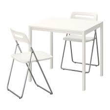 Melltorp Nisse Table And 2 Folding Chairs White White Ikea Folding Chair Ikea Table Ikea