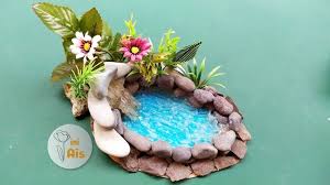 Cara Membuat Air Terjun Dari Lem Tembak Dengan Kolam Ikan Di 2020 Kolam Ikan Air Terjun Kolam