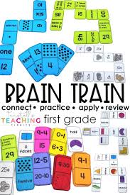 Brain Train Is A Math Dominoes Review Game This Set Is Targeted For First Grade Students Tak Classroom Games Elementary First Grade Math Fun Classroom Games